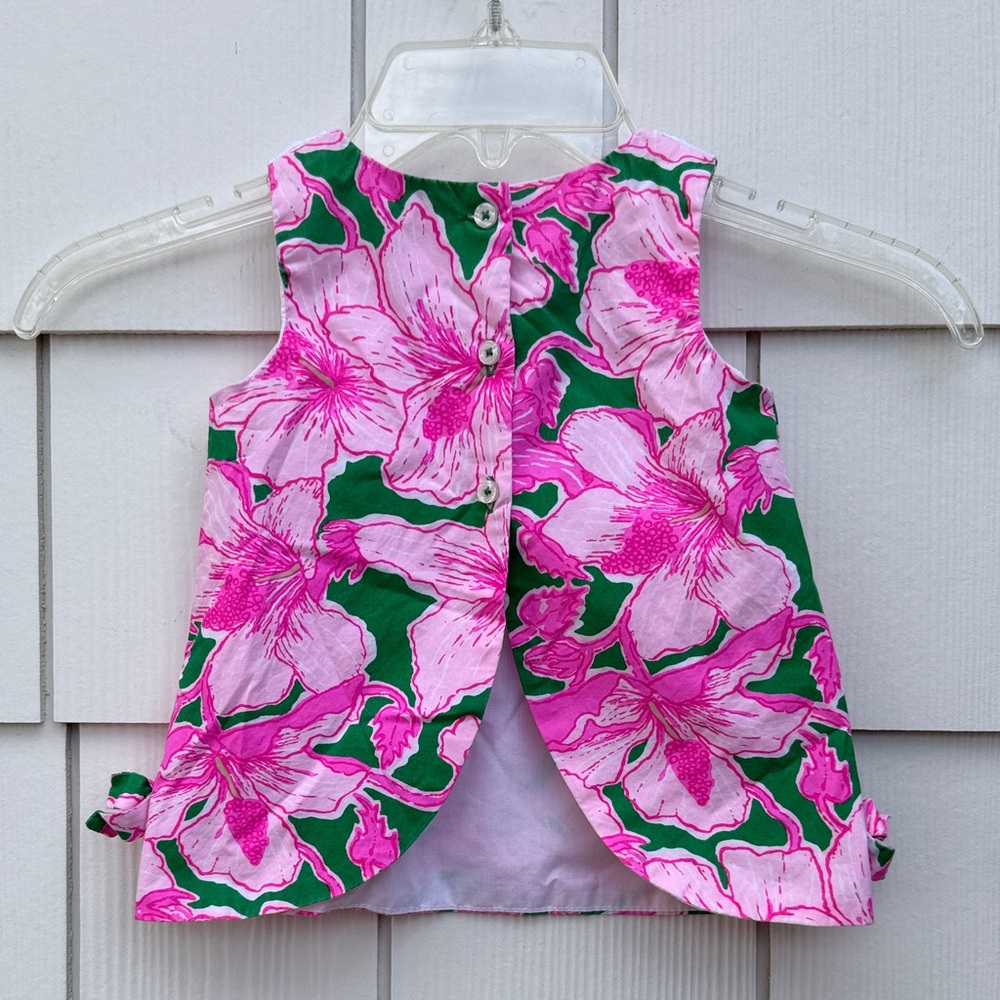 Lilly Pulitzer Pink and Green Floral Girls Vest - Picture 2 of 10